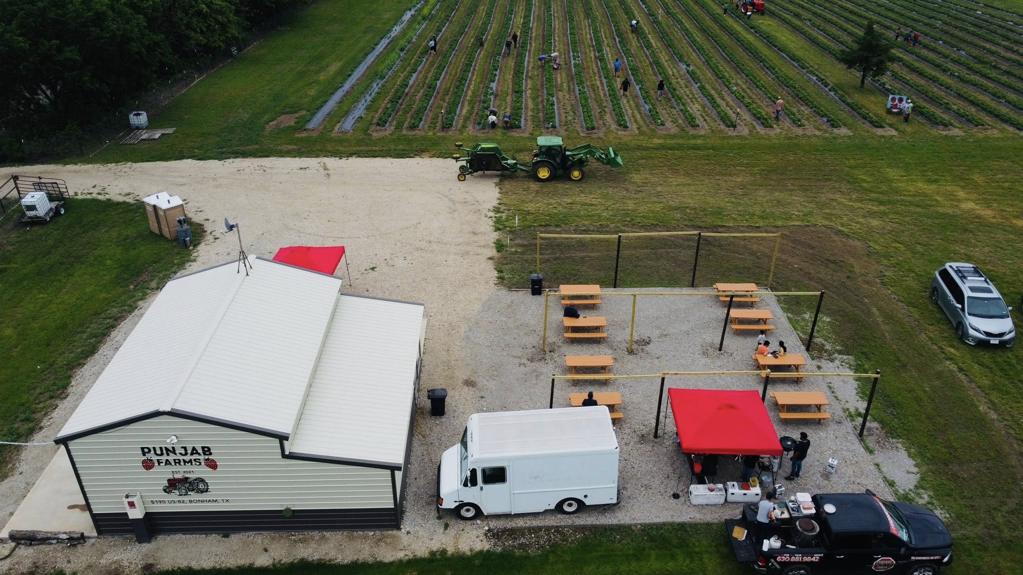 Aerial view of Punjab Farms in Bonham, Texas - Chowkidaar's first customer and development partner